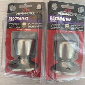 2 Design House Satin Nickel 728386 Terrace Dummy Door Knob Reversible Design